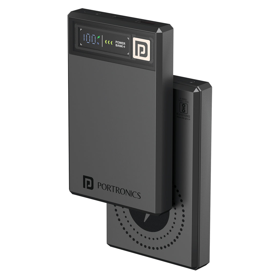 Luxcell MagClick 10K Premium 15 W MagSafe Power Bank|Real Time Battery Display |Premium Metallic Finish Body|Dual Ports Output