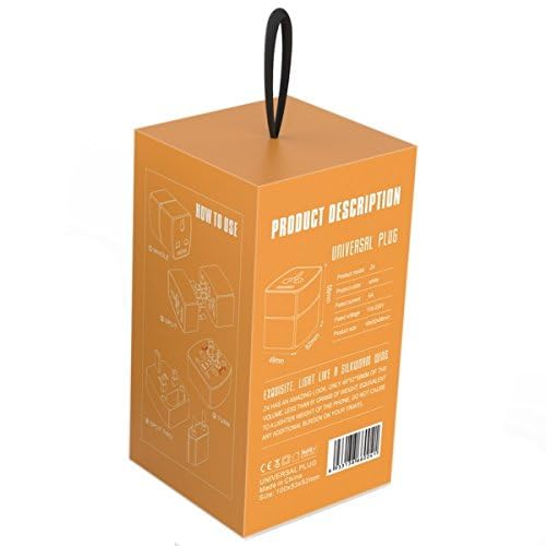 LDNIO Z4 Universal Plug 6AMAX Concise Fashion - Lightweight ABS V0 Travel Adapter with Silkworm Wing Design for World Travel