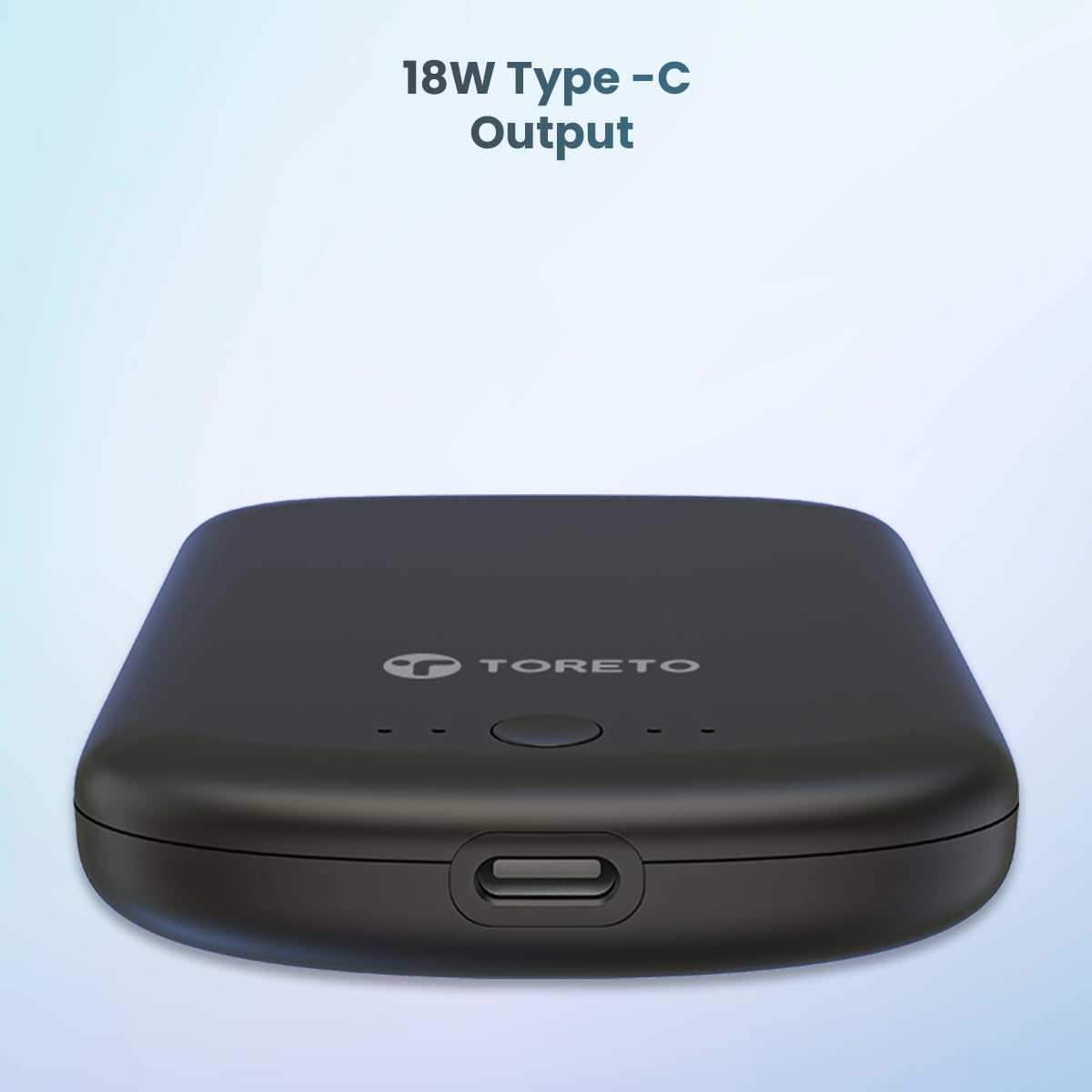 Toreto Eon Mag Wireless 5000 mAh Sleek Power Bank Battery Pack 18W Type-C, 15W Magnatic Charging,with Strong Magnetic Hold Compatible Devices Like,14 Pro max, 14 Pro, 14 Plus, 13Pro max, 12Pro Max
