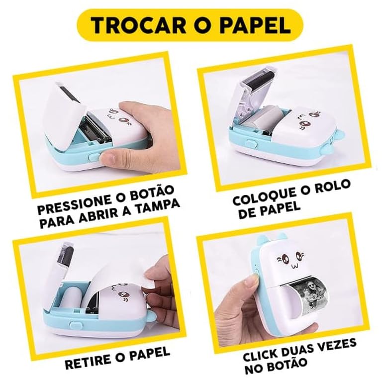 Mini Thermal Printer | Inkless Sticker Printer | USB APP Control Inkless Printer | Wireless Mini Pocket Printer for Labels, Stickers, Photos, Bookmarks, Cards
