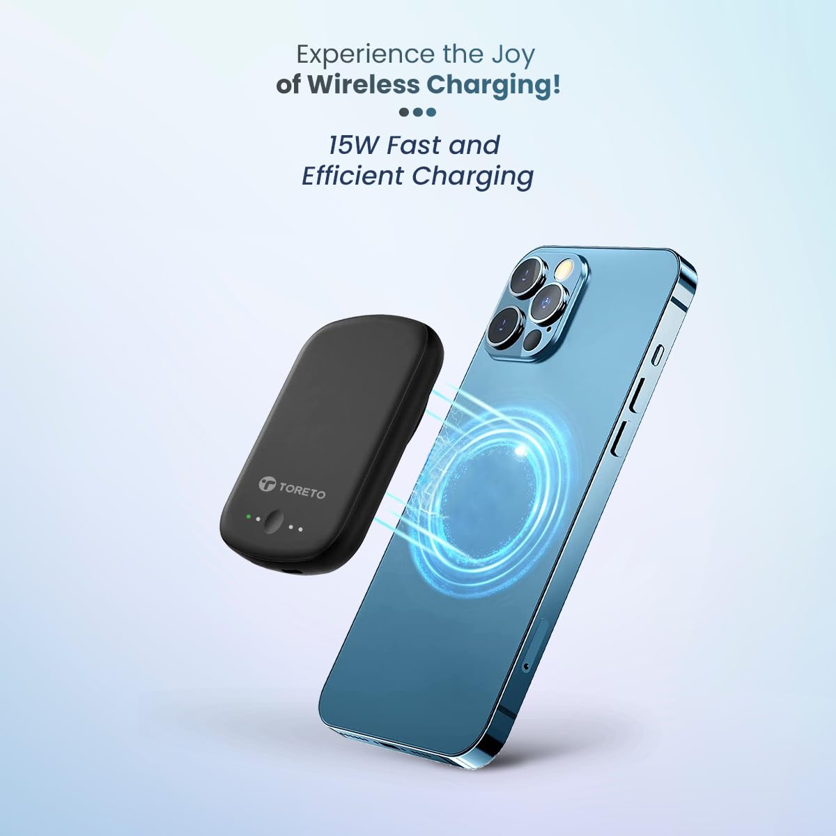 Toreto Eon Mag Wireless 5000 mAh Sleek Power Bank Battery Pack 18W Type-C, 15W Magnatic Charging,with Strong Magnetic Hold Compatible Devices Like,14 Pro max, 14 Pro, 14 Plus, 13Pro max, 12Pro Max