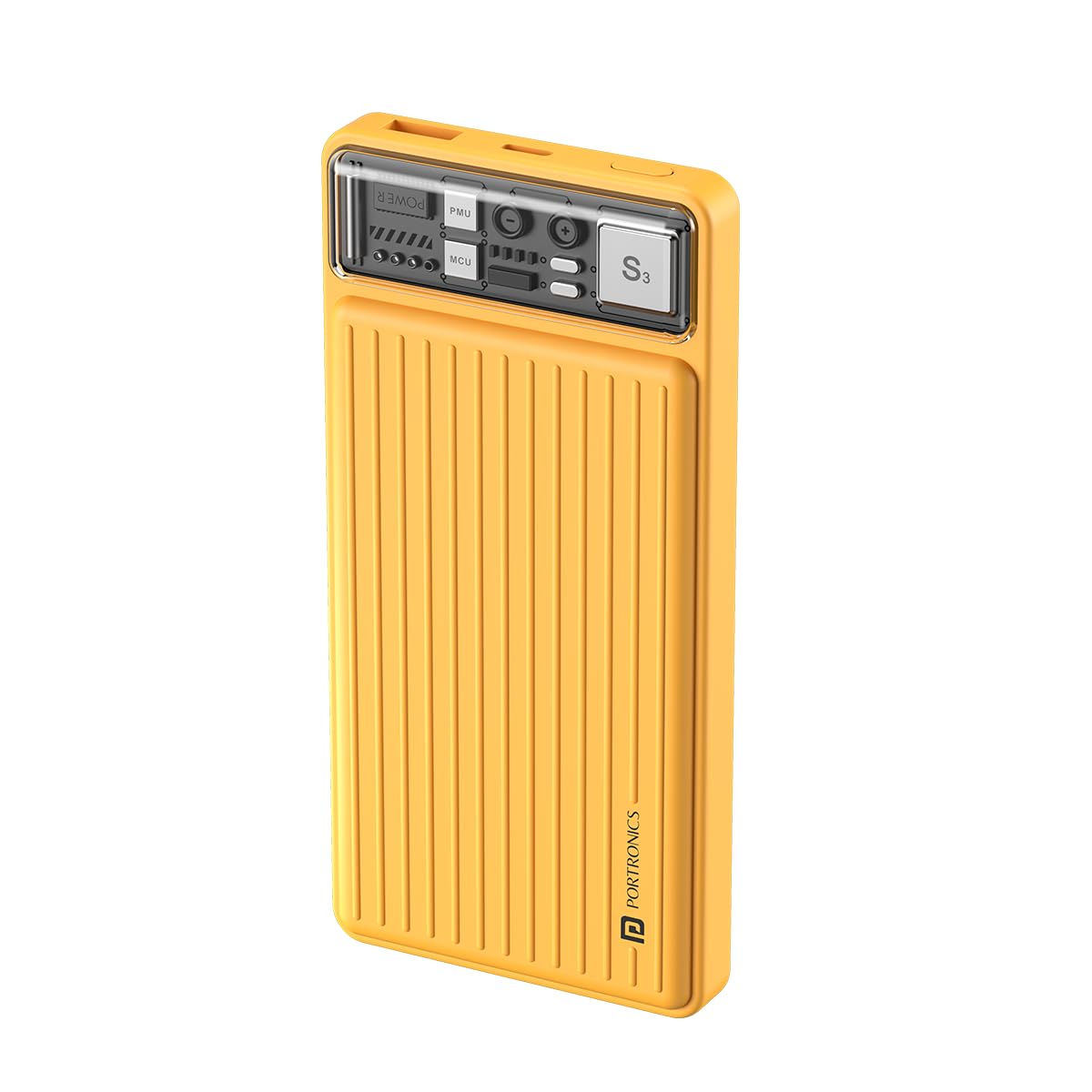 Portronics Luxcell 10K 10000 mAh Designer Power Bank with 22.5W Max Output, LED Indicator, Mach USB-A Output, Type C PD Output, Type C Input, Wake Up Button