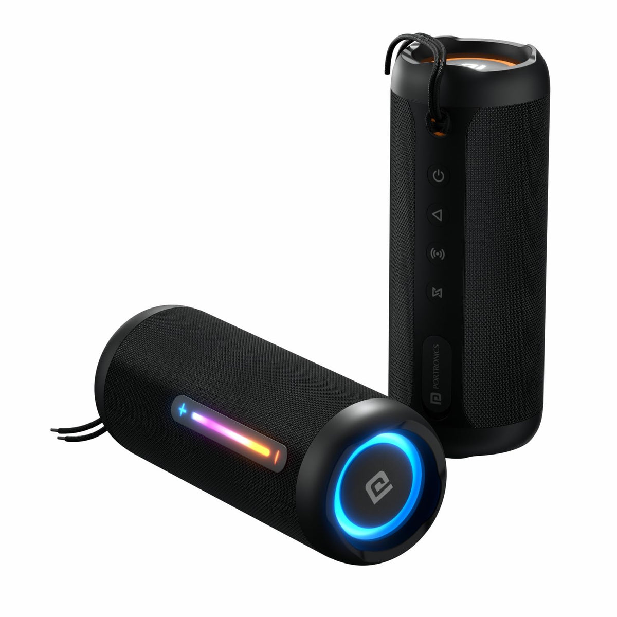 Portronics Breeze 6 35W Portable Wireless Bluetooth Speaker with Mic, 6Hrs Playtime, RGB LEDs, TWS Mode, BT 5.3v,USB Drive, SD Card, AUX in, FM Radio,IPX5 Water Resistant, Type C Charging(Black)