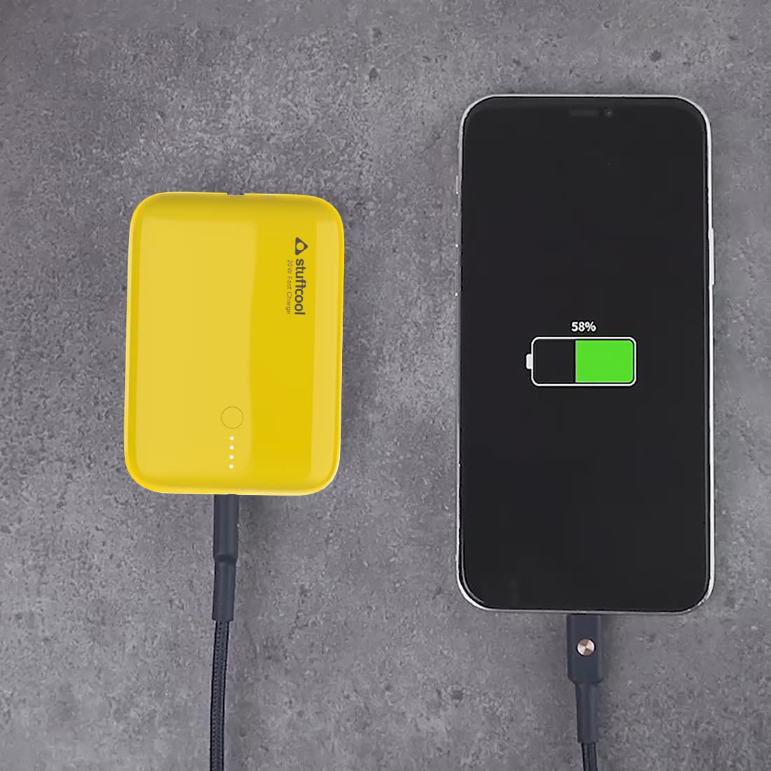 Stuffcool 10000mAh Palm Smallest QC PD 20W Type C Super Premium Mini Powerbank, Charges Any iPhone 50% in 30 mins
