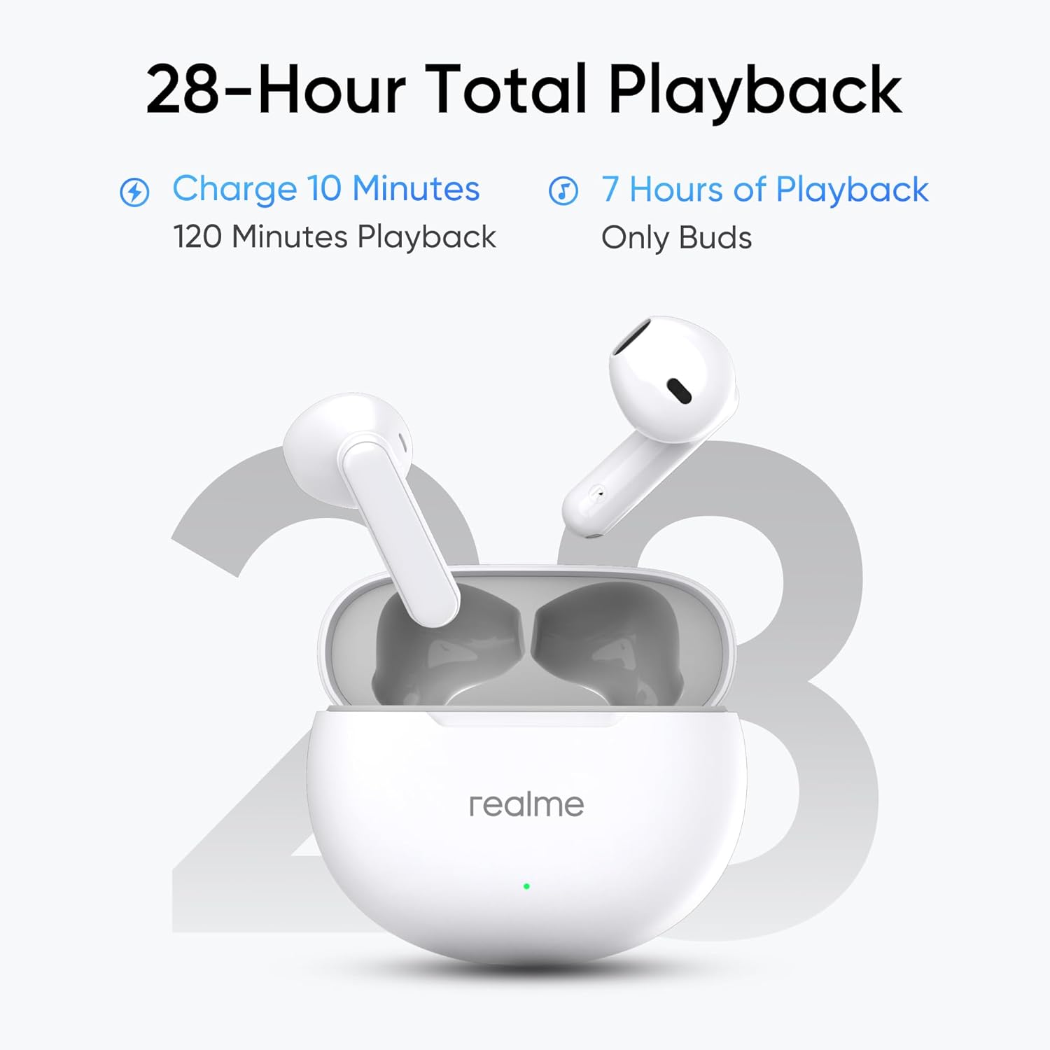 realme Buds T01 Truly Wireless in-Ear Earbuds with AI ENC for Calls, 13mm Dynamic Bass Driver, Upto 28Hrs Battery,88mm Latency,Bluetooth V5.4 & Google Fast Pair