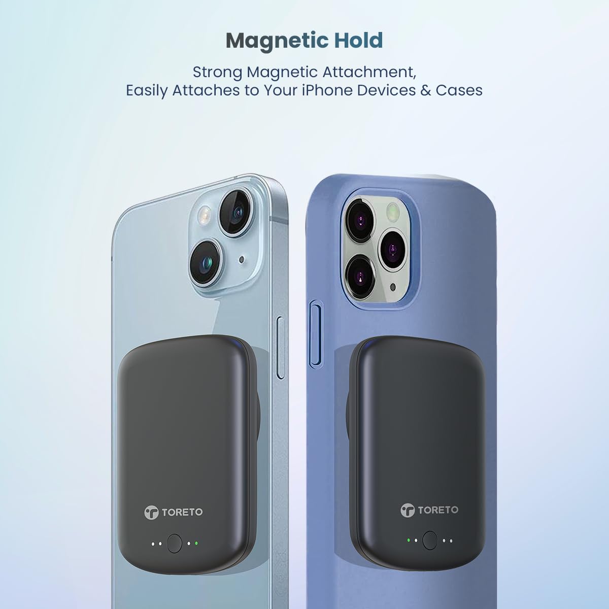 Toreto Eon Mag Wireless 5000 mAh Sleek Power Bank Battery Pack 18W Type-C, 15W Magnatic Charging,with Strong Magnetic Hold Compatible Devices Like,14 Pro max, 14 Pro, 14 Plus, 13Pro max, 12Pro Max