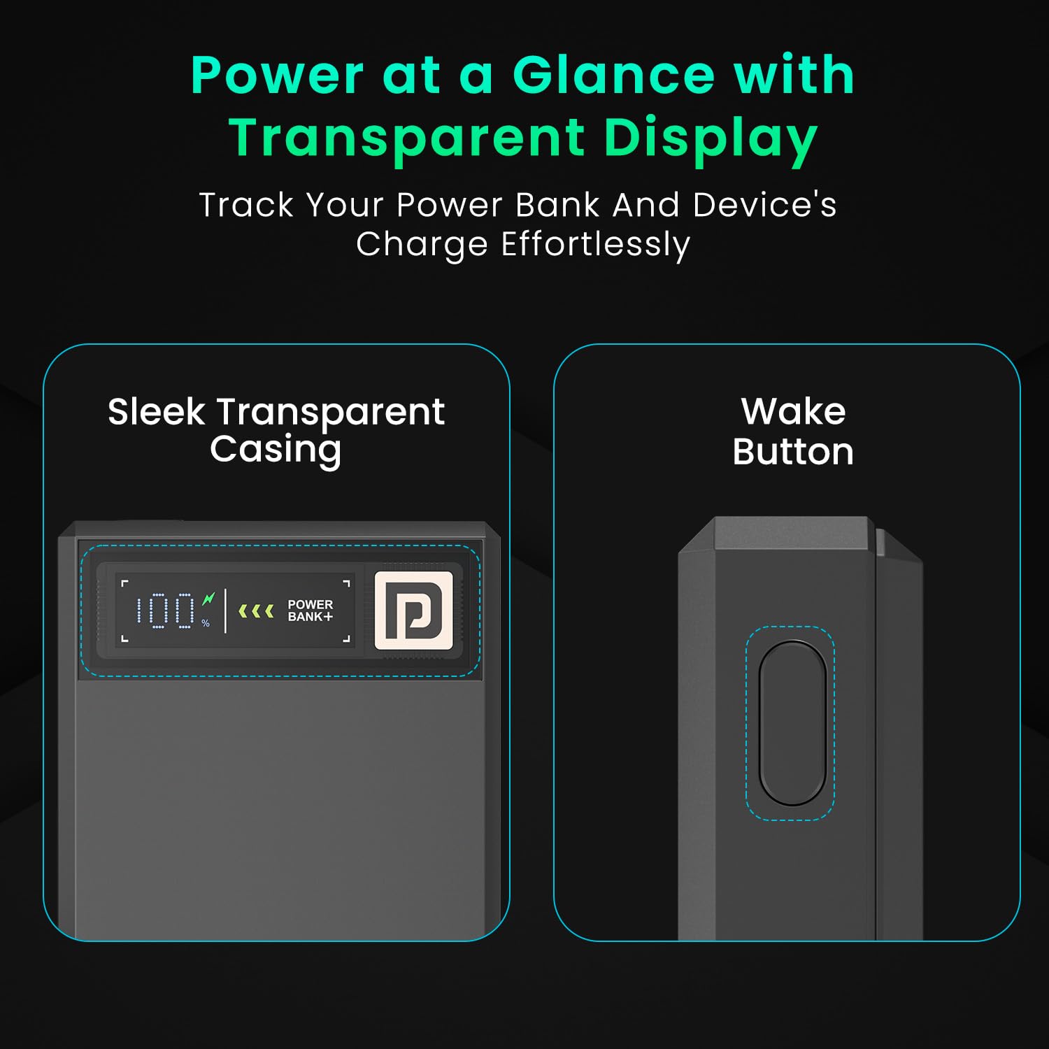 Portronics Luxcell MagClick 10k mAh 15W Magnetic Wireless Fast Charging Power Bank Premium Metallic Finish, 22.5 Wired Output Compatible with iPhone 12 & Above,Type C Smartphones