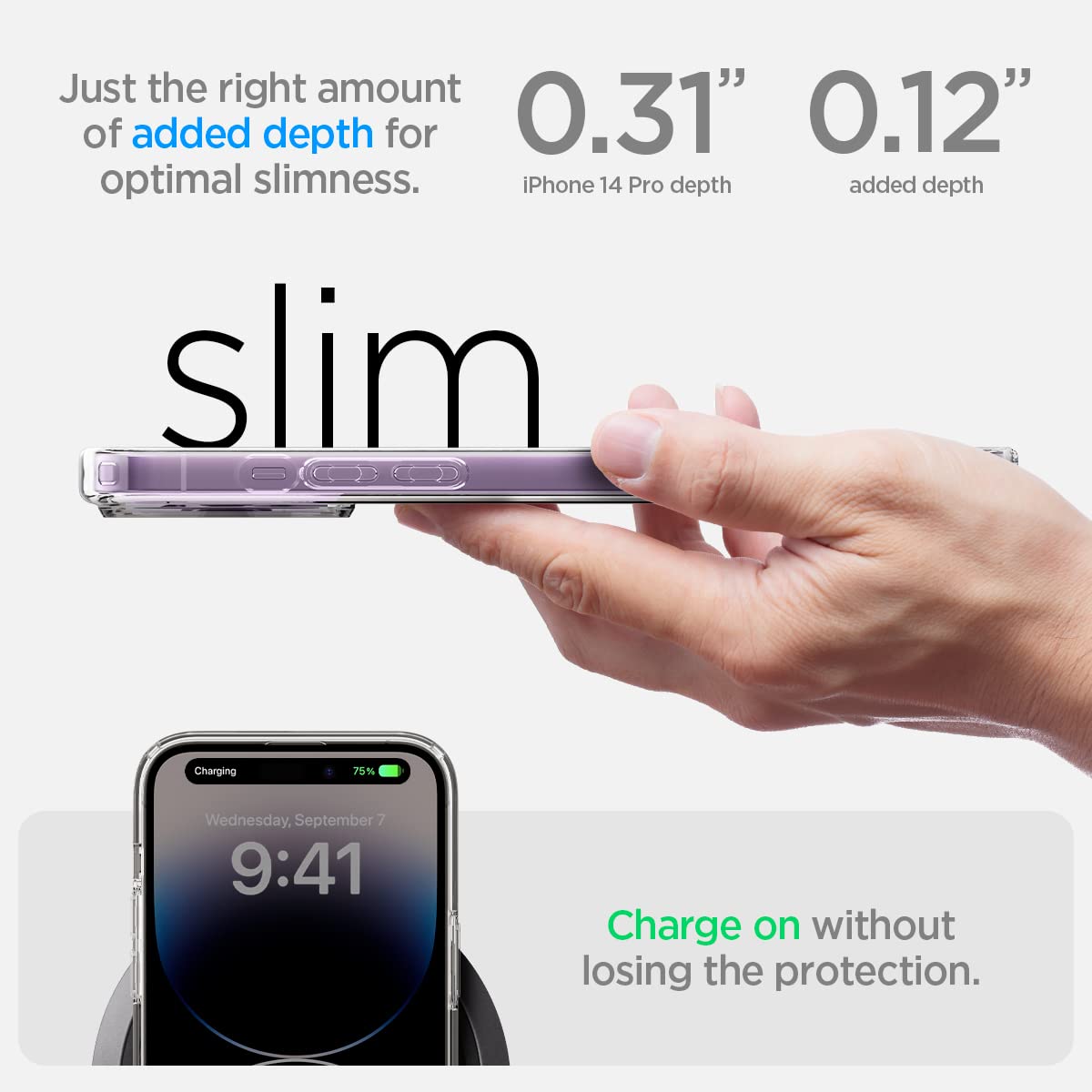 Spigen Ultra Hybrid Magfit Back Cover Case Compatible with MagSafe (TPU + Poly Carbonate | Frost Clear)