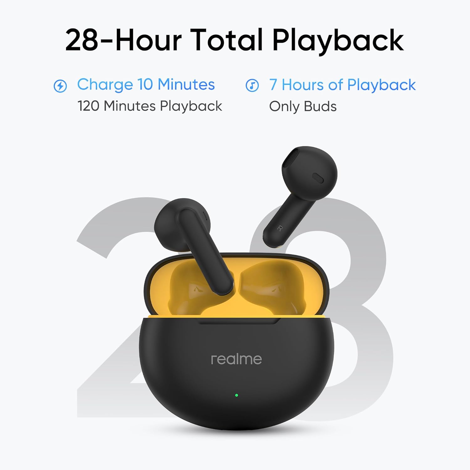 realme Buds T01 Truly Wireless in-Ear Earbuds with AI ENC for Calls, 13mm Dynamic Bass Driver, Upto 28Hrs Battery,88mm Latency,Bluetooth V5.4 & Google Fast Pair