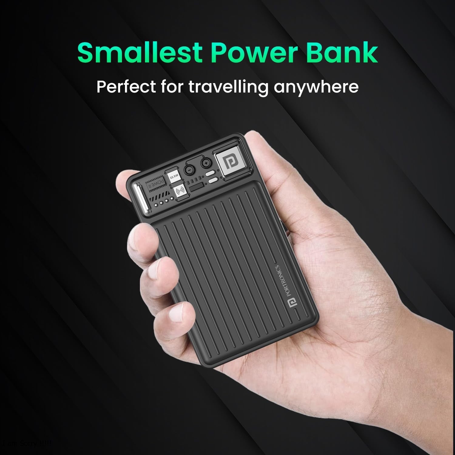 Portronics Luxcell Wireless Mini 10k 10000mAh 15W Magnetic Wireless Fast Charging Smallest Power Bank with 22.5 Wired Output Compatible with iPhone 12 & Above & Other QI Enabled Devices(Black)