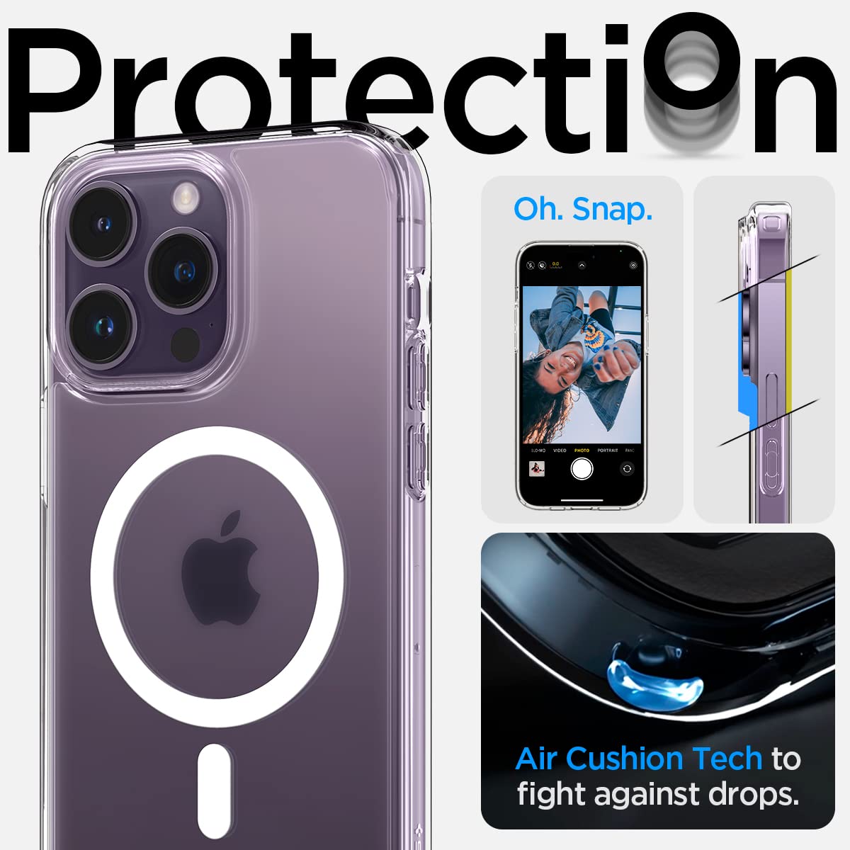 Spigen Ultra Hybrid Magfit Back Cover Case Compatible with MagSafe (TPU + Poly Carbonate | Frost Clear)