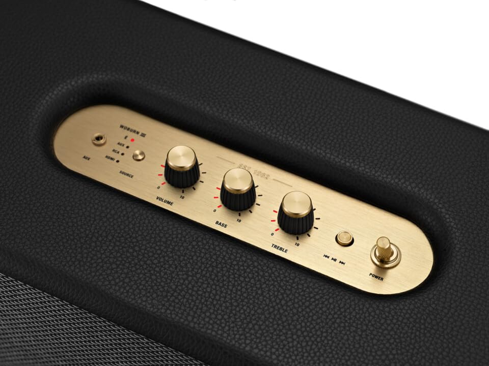 Marshall Woburn III Wired Connectivity Home Speaker with HDMI Input, Bluetooth 5.2 & RCA or 3.5mm Input - Brown