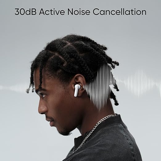 realme Buds T300 with 12.4mm Driver, 30dB ANC, 360 Spatial Audio and 40 hours Playback Bluetooth (Stylish Black, True Wireless)