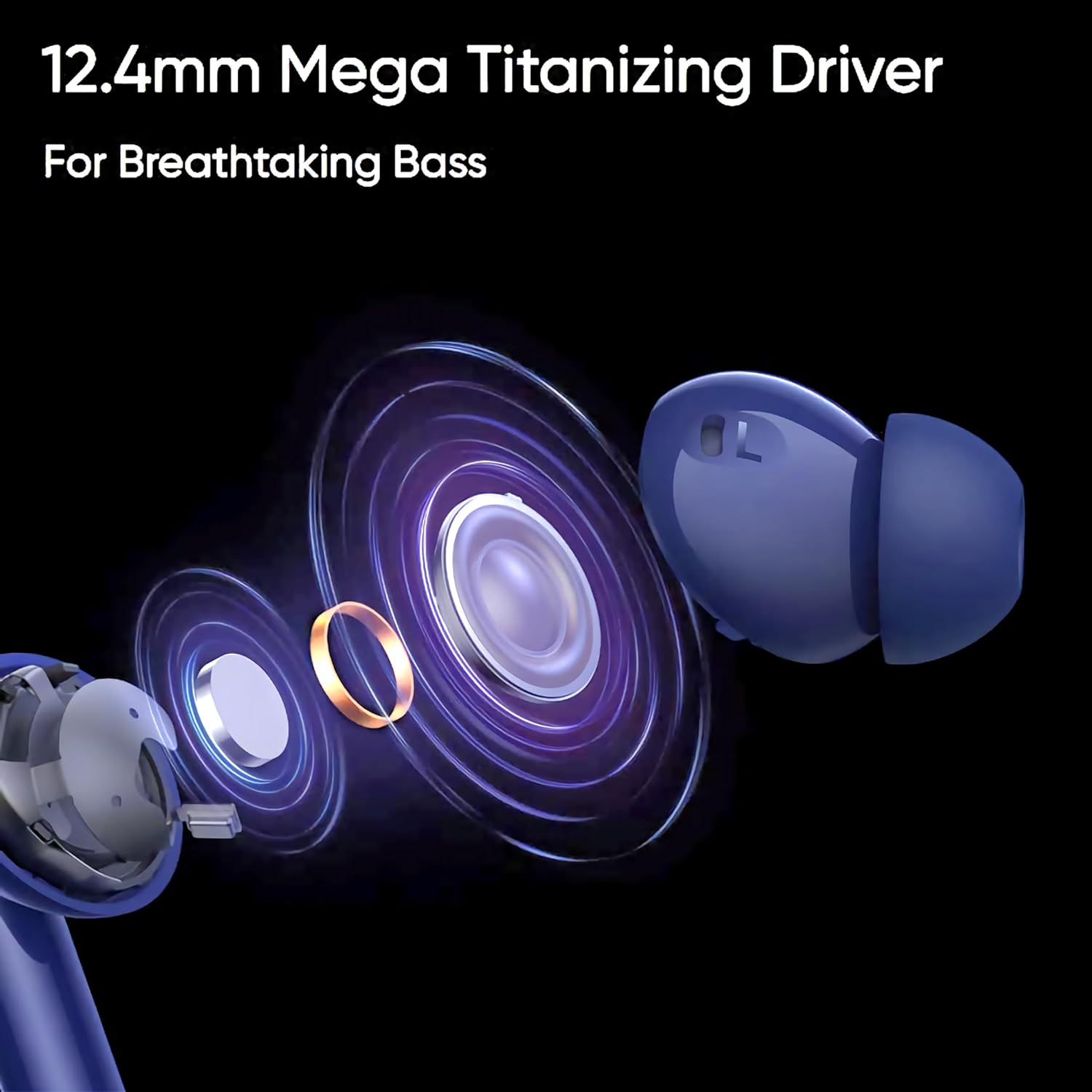realme Buds Air 5 Truly Wireless in-Ear Earbuds with 50dB ANC, 12.4mm Mega Titanized Dynamic Bass Driver, Upto 38Hrs Battery with Fast Charging & 45ms Ultra-Low Latency for Gaming (Deep Sea Blue)