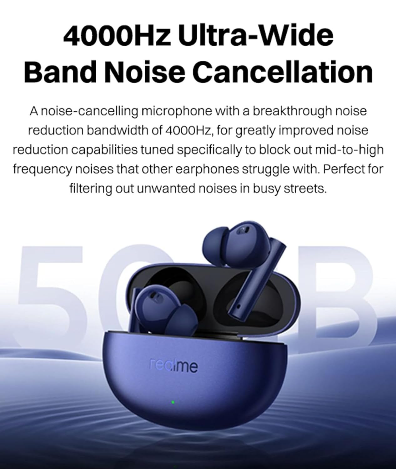 realme Buds Air 5 Truly Wireless in-Ear Earbuds with 50dB ANC, 12.4mm Mega Titanized Dynamic Bass Driver, Upto 38Hrs Battery with Fast Charging & 45ms Ultra-Low Latency for Gaming (Deep Sea Blue)