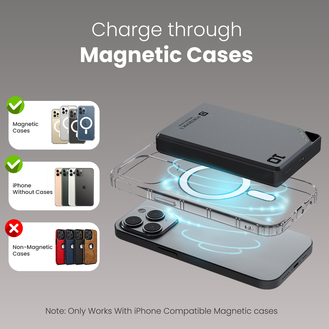 Boosty 10K 15W Wireless Magnetic 10000mAh Powerbank |20W Type C PD Output | Aluminium Alloy Material | 16mm thickness & Light Weight