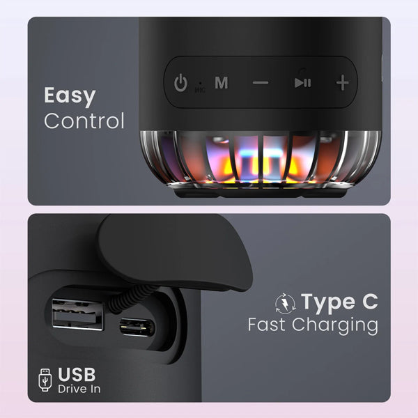 Soundpot Pro RGB LED Lights | Upto 5 Hours Playtime | Immersive Sound | Type C Fast Charging