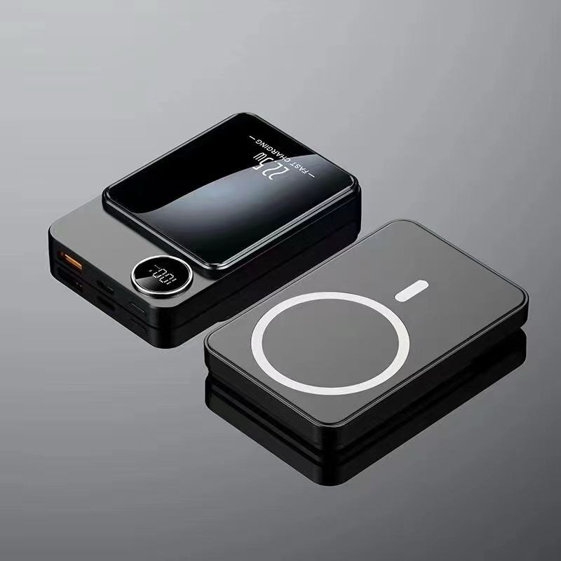 Fast Charging Magnetic Power Bank Wireless Charging Type C Quick Charge Support LED Display Ultra Slim High Capacity Texture 5000 mAh Power Bank