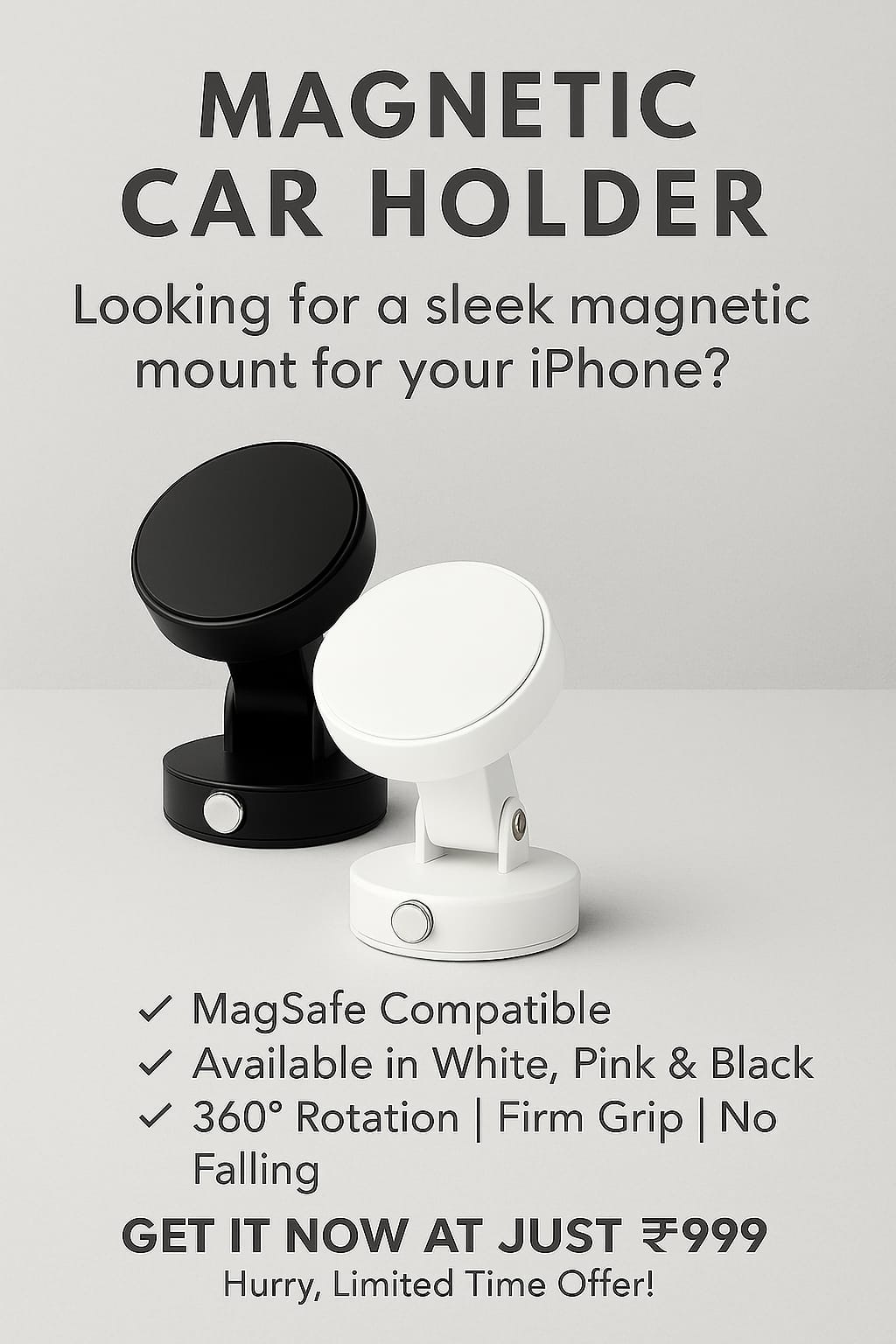 MagSafe Magnetic Car Holder PACK OF 2 – Premium Mount for iPhones