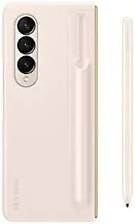 Samsung Galaxy Z Fold 4 Plastic Standing Cover with S Pen and S Pen Holder, Protective Phone Case with Kickstand for Hands Free Viewing