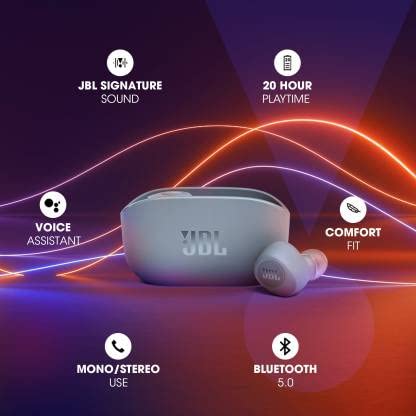 JBL Wave 100TWS Bluetooth Headset (Blue, True Wireless)