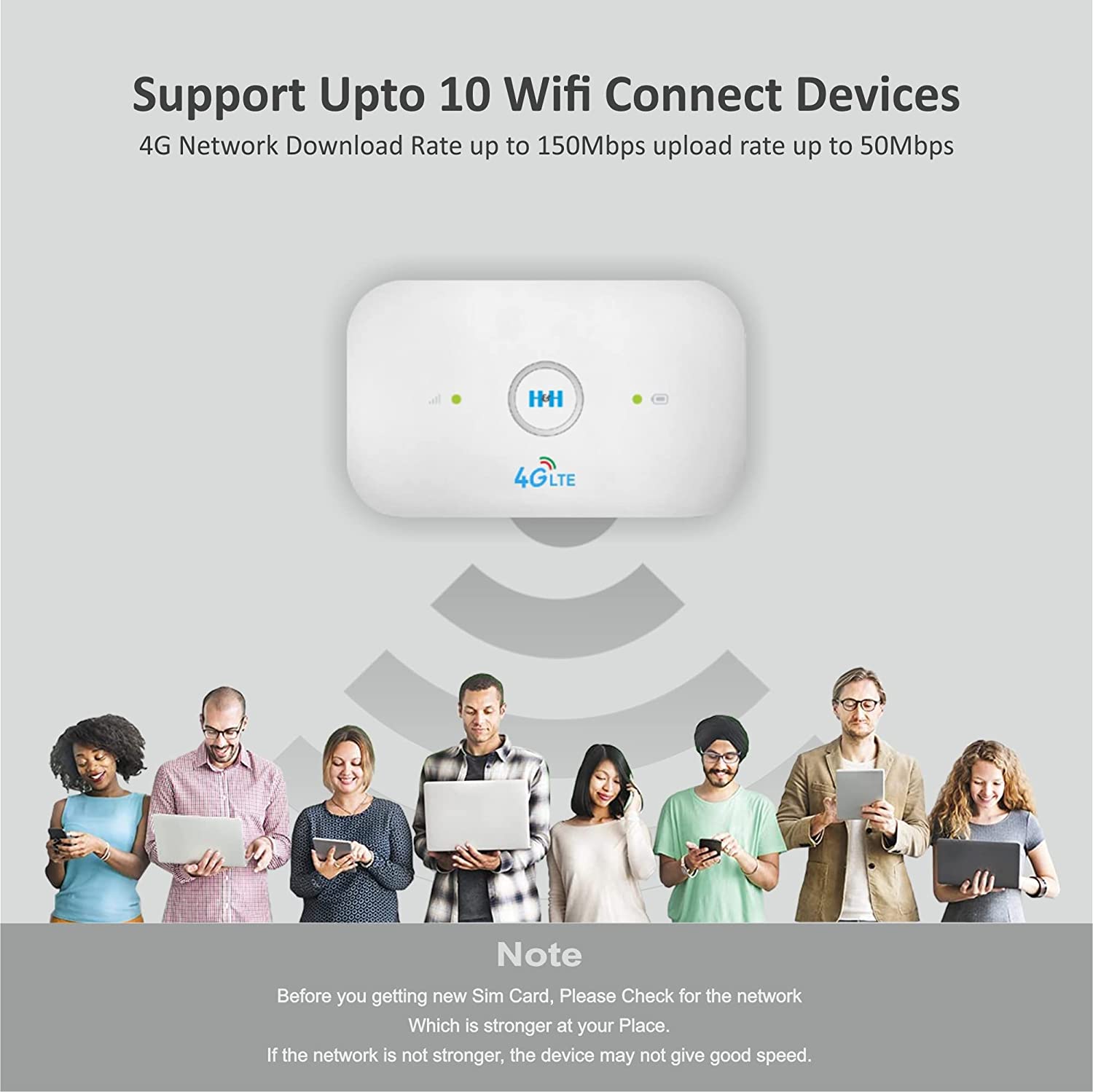 H&H 4G LC111 4G/3G LTE Advance 150Mbps Portable Mobile WiFi Hot