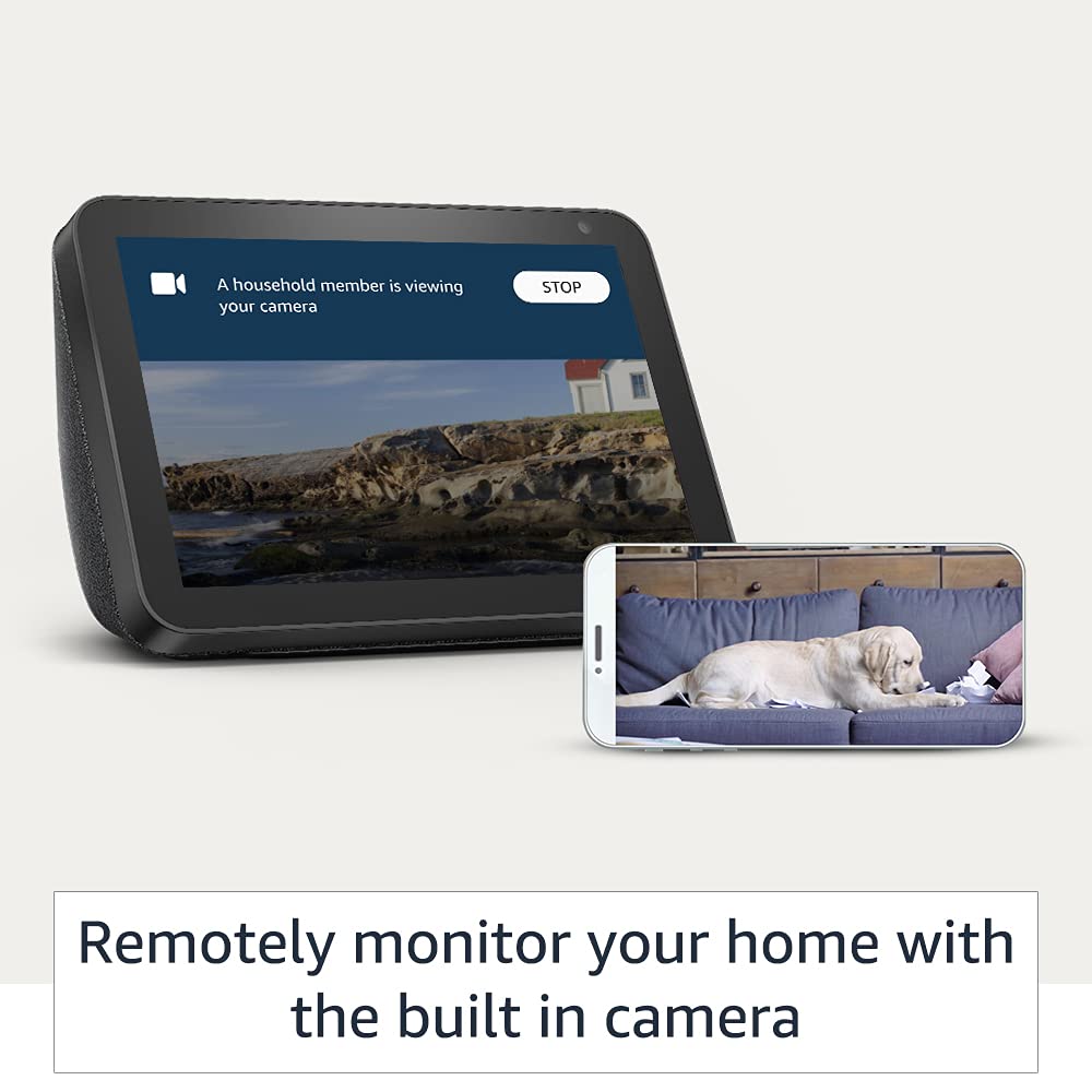 Echo Show 8 (1st Gen, 2020 release) - Smart speaker with 8" HD screen, stereo sound & hands-free entertainment with Alexa (Black)