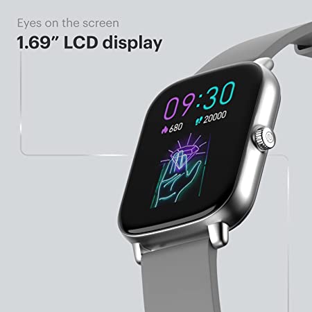 Noise ColorFit Icon Buzz Bluetooth Calling Smart Watch with Voice Assistance, 1.69" Display, Built-in Games, Sleep, Spo2, HR Monitors (Silver Grey), OneSize