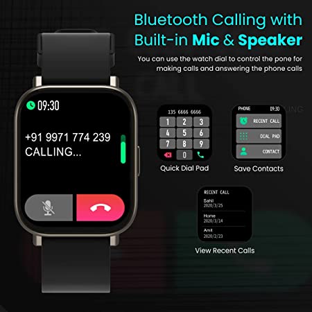 Portronics Kronos Y1 Bluetooth Calling Smart Watch with Multiple Sports Modes, Full Touch 1.75" Screen, SpO2 Monitoring, Sleep Tracking, in-Built Music Controller, BP & Heart Rate Monitor