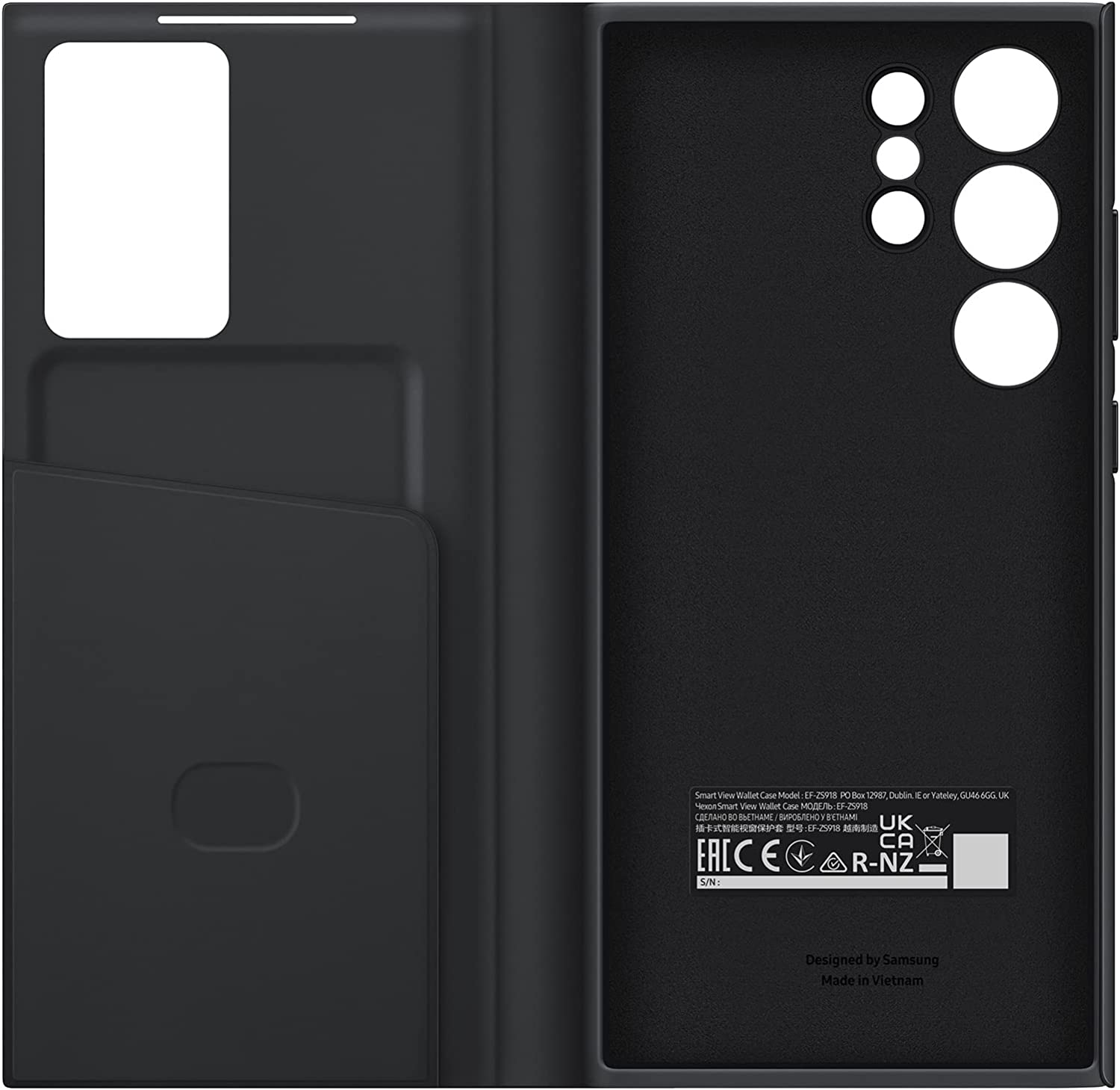 SAMSUNG Galaxy S23 Ultra S-View Wallet Phone Case, Protective Cover w/Card Holder Slot, Finger Tap Clear Window, US Version