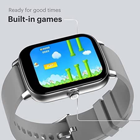 Noise ColorFit Icon Buzz Bluetooth Calling Smart Watch with Voice Assistance, 1.69" Display, Built-in Games, Sleep, Spo2, HR Monitors (Silver Grey), OneSize