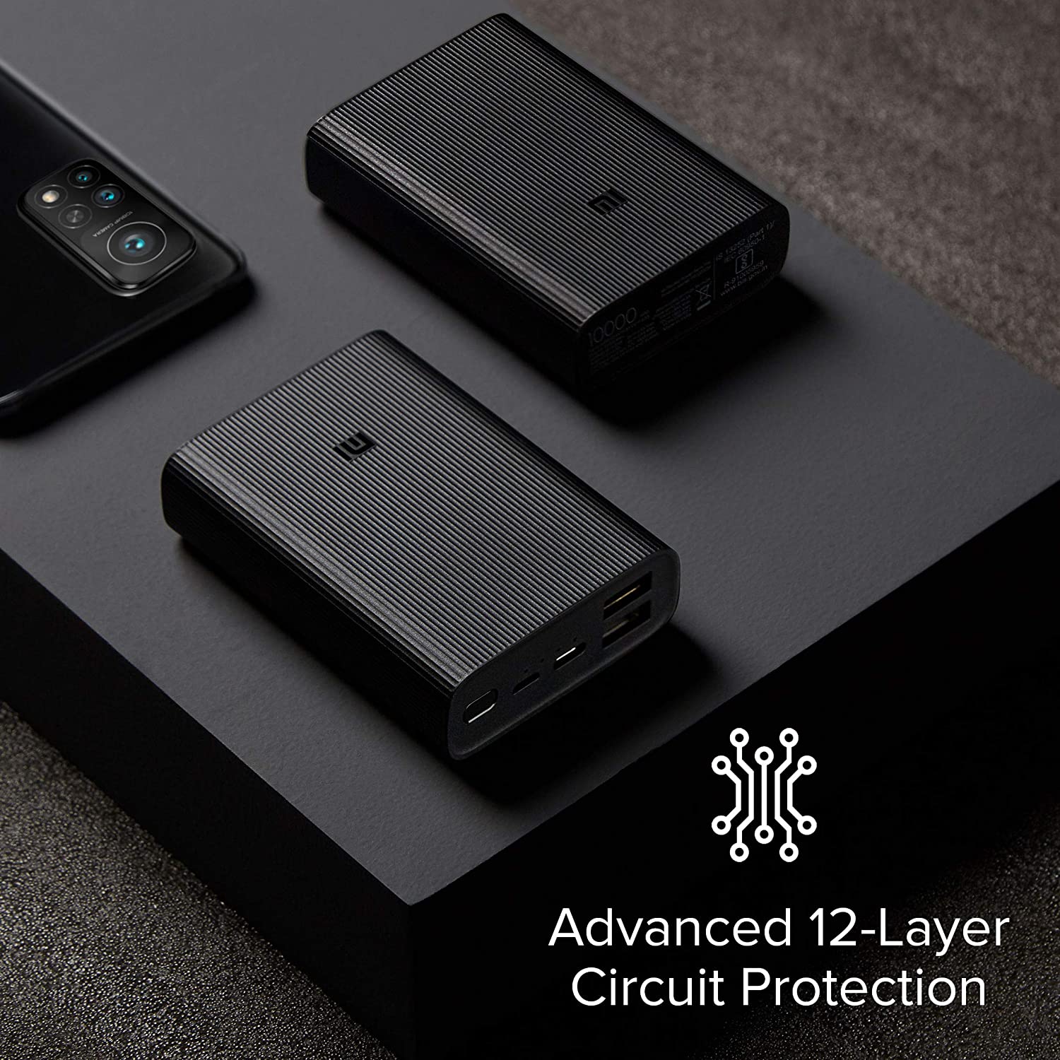 MI 10000 mAh Lithium Ion, Lithium Polymer Power Bank Pocket Pro with 22.5 Watt Fast Charging, Triple Output Ports, Black
