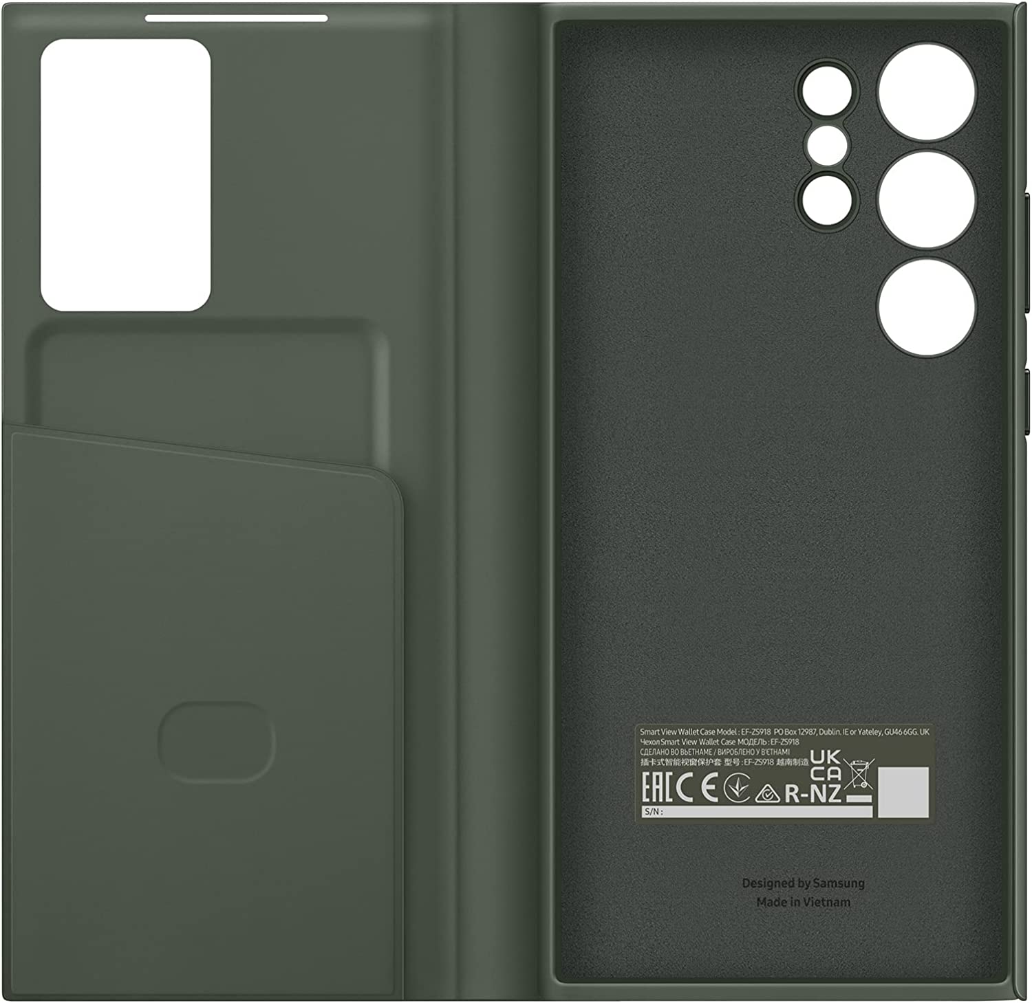 SAMSUNG Galaxy S23 Ultra S-View Wallet Phone Case, Protective Cover w/Card Holder Slot, Finger Tap Clear Window, US Version