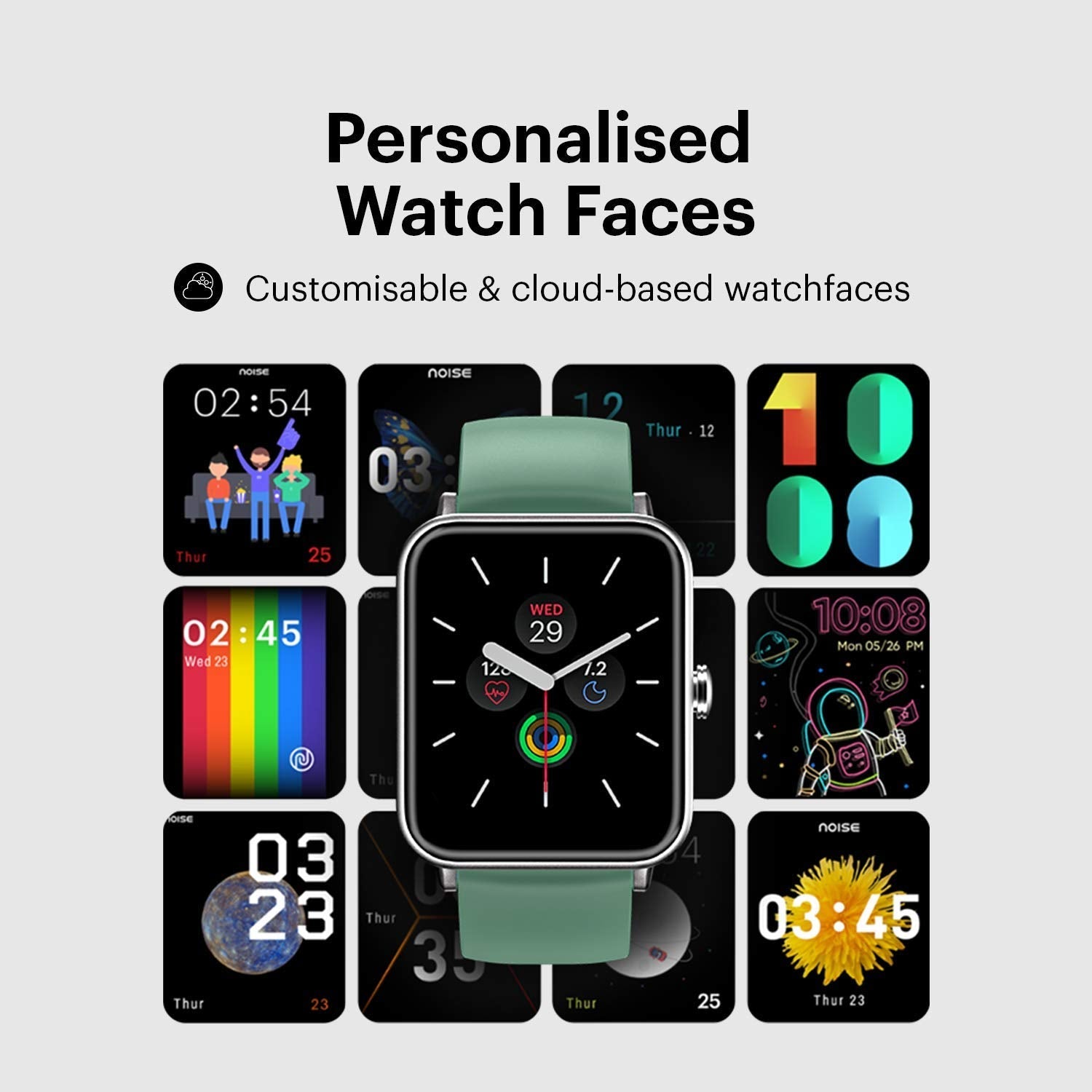 Noise ColorFit Pro 3 Smart Watch, 1.55" HD Display, 10 Day Battery, Waterproof Smartwatch, Auto Recognition Sports Mode, Heart Rate, Spo2, Sleep & Stress Monitor Smartwatch for Men Women (Jet Black)