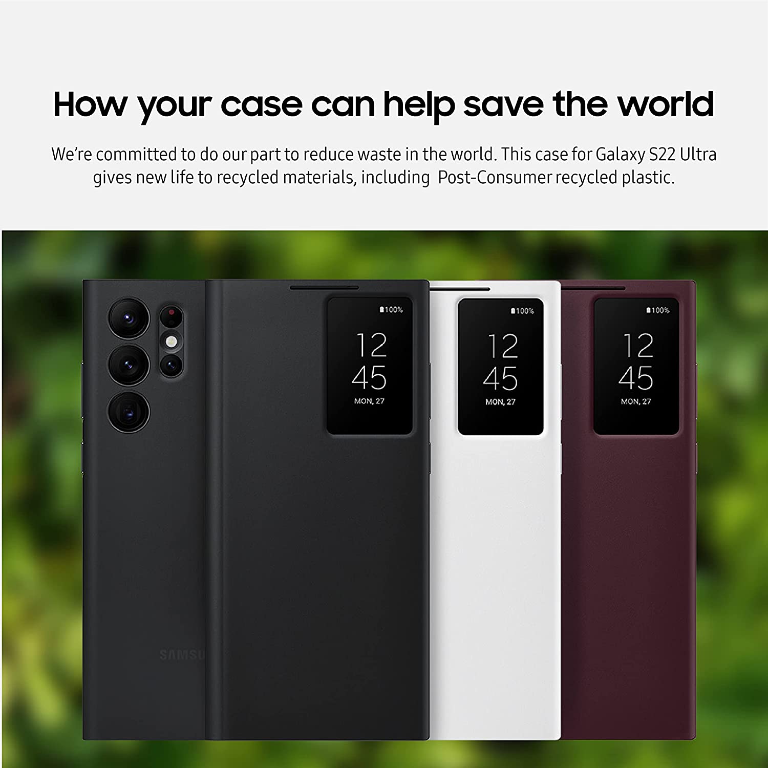 Samsung Plastic Electronics For Galaxy S22 Ultra S-View Flip Cover, Protective Phone Case, Tap Control, Cutting Edge Design