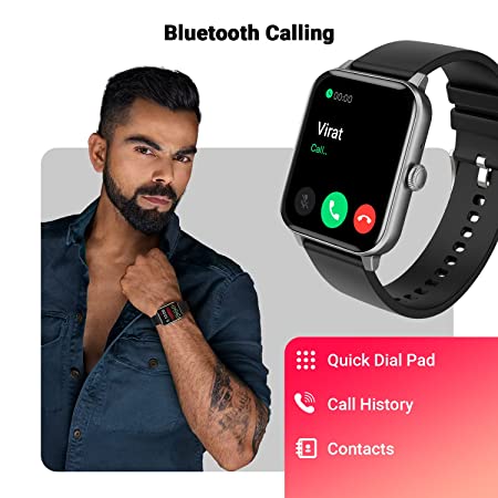 FireBoltt Ninja Calling 1.69" Full Touch Bluetooth Calling Smartwatch with 30 Sports Mode, SpO2, Heart Rate Monitoring & AI Voice Assistant (Metal Grey)