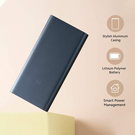 Mi 10000 mAh 3i Lithium Polymer Power Bank | Dual Input and Output Ports | 18W Fast Charging (Midnight Black)