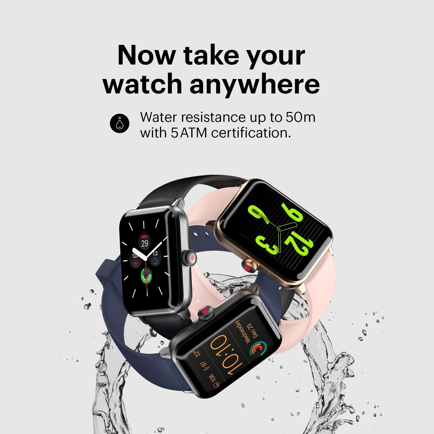 Noise ColorFit Pro 3 Smart Watch, 1.55" HD Display, 10 Day Battery, Waterproof Smartwatch, Auto Recognition Sports Mode, Heart Rate, Spo2, Sleep & Stress Monitor Smartwatch for Men Women (Jet Black)