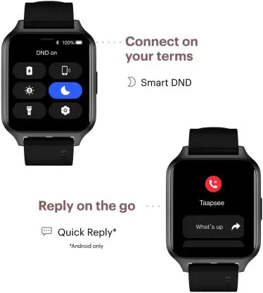 Noise ColorFit Brio Smartwatch (Black Strap, Regular)