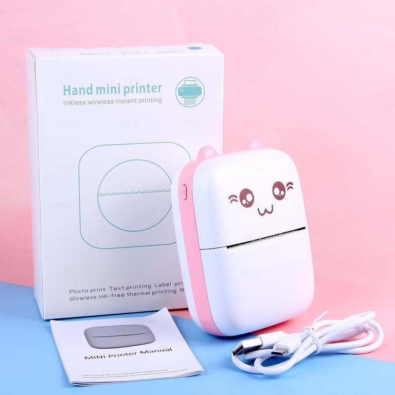 Mini Thermal Printer | Inkless Sticker Printer | USB APP Control Inkless Printer | Wireless Mini Pocket Printer for Labels, Stickers, Photos, Bookmarks, Cards