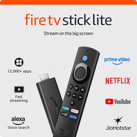 Amazon Fire TV Stick Lite | HD streaming device with Alexa Voice Remote Lite | App and Smart Home controls