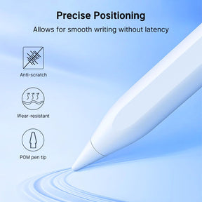 Akma iPad Pencil WithUltra High Precision&Sensitivity,Palm Rejection,Prevents False On/Off Touch,Power Display,Tilt Sensitivity,Magnetic Adsorption for Ipad 2018&Later,White