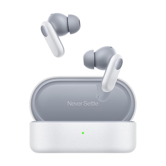 OnePlus Nord Buds 2r True Wireless in Ear Earbuds with Mic, 12.4mm Drivers, Playback:Upto 38hr case,4-Mic Design, IP55 Rating  [ Misty Grey ]