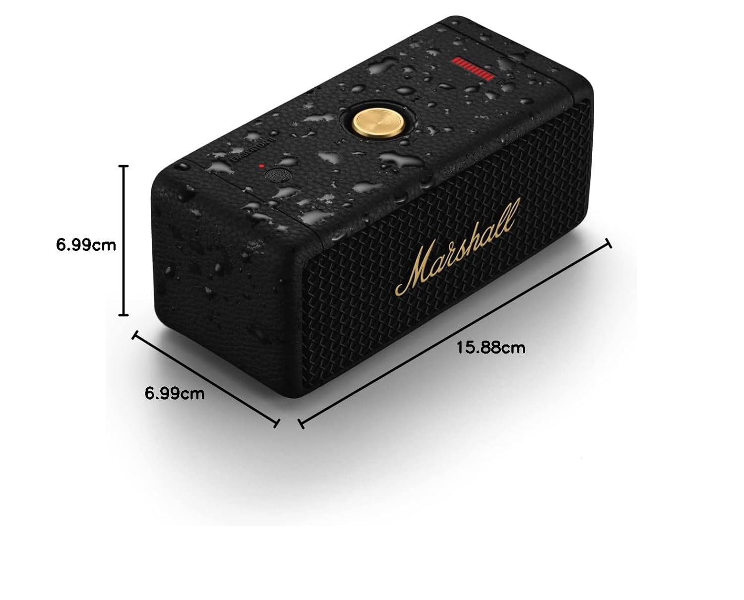 Marshall Emberton II 20 W Wireless Bluetooth Portable Outdoor Speaker (Black & Brass)