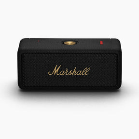 Marshall Emberton II Compact Portable Bluetooth Speaker with 30+ hours of Playtime, (360° sound), Dust & Waterproof (IP67) – Black & Brass.