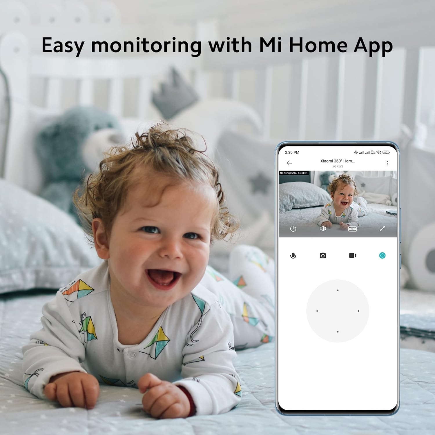 Xiaomi Mi Wireless Home Security Camera 2i | Full HD Picture | 360 View | 2MP CCTV | AI Powered Motion Detection | Enhanced Night Vision| Talk Back Feature (2 Way Calling), 1080p, White