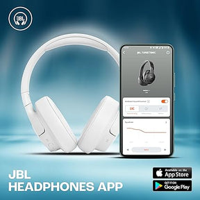JBL Tune 770NC Wireless Over Ear ANC Headphones with Mic, Upto 70 Hrs Playtime, Speedcharge, Google Fast Pair, Dual Pairing, BT 5.3 LE Audio, Customize on Headphones App (White)