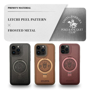 Premium Santa Barbara Primo Series, Litchi Peel Pattern X Frosted Metal Leather Case