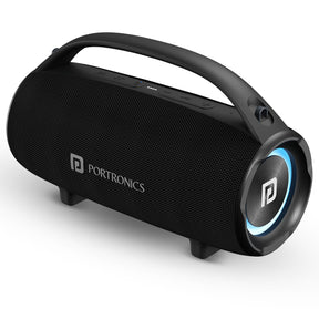 Portronics Thunder 2.0 60W Wireless Bluetooth Party Speaker with Dual Passive Radiator, Upto 6 Hours Playtime, Multiple EQ Modes, RGB LED Lights, TWS Mode, Bluetooth 5.3V, Type C Fast Charging(Black)