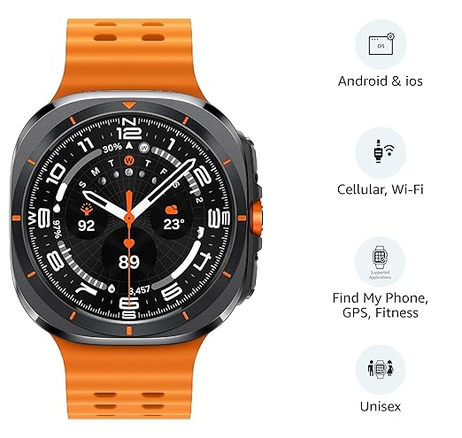 Samsung Galaxy Watch Ultra (47mm, LTE, Gray) with Upto 100h Battery | 3nm Processor | Dual GPS | Quick Button/Siren | Sapphire Glass & Titanium | 10ATM & IP68 | BP & ECG Monitor | Energy Score & Ages
